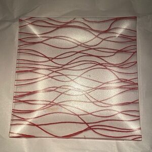 Clear Acrylic with Red String Imbedded Decorative Bowl/Dish
